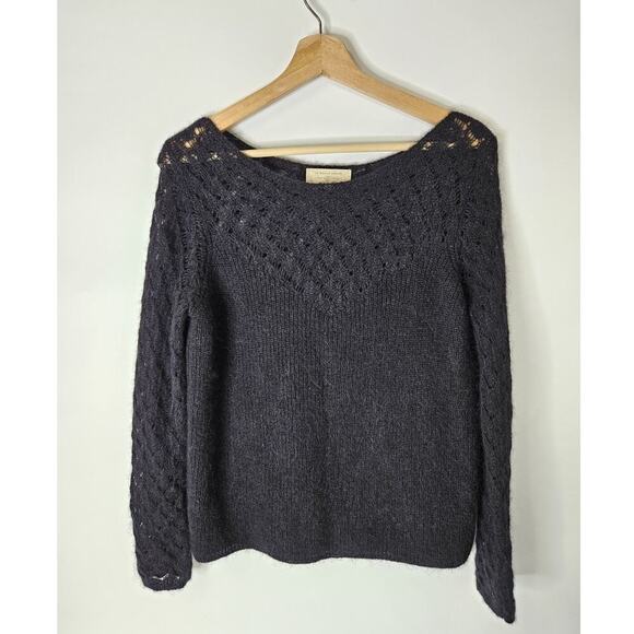 La Maille Sezane Sweaters - Sezane Black Crew Neck Sweater